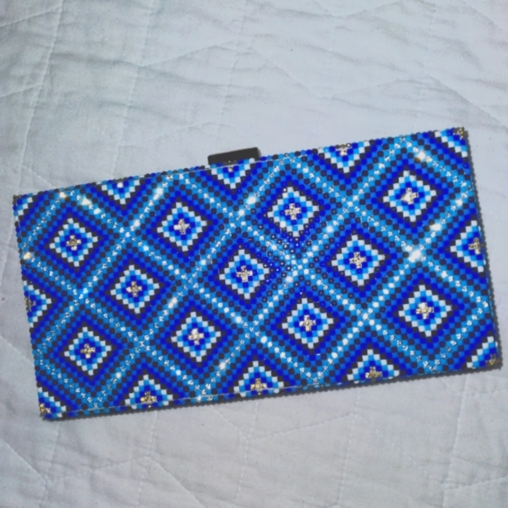 💙 Blue and silver box clutch 💙